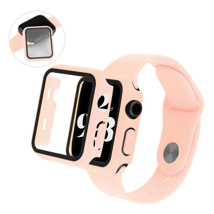 Vildt cool Apple Watch Series 1-3 42mm Silikone og Glas Rem - Pink#serie_6