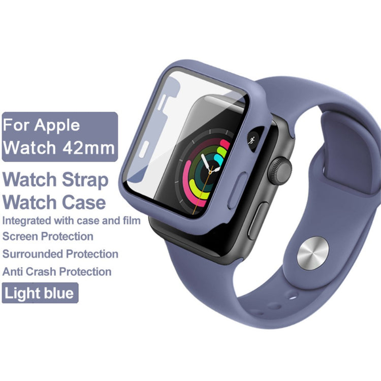 Apple Watch Series 1-3 42mm Silikone Cover med Rem - Blå#serie_2