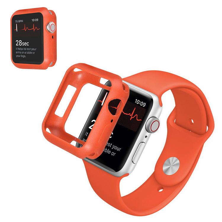 Apple Watch Series 1-3 42mm Holdbar Silikone Bumper  - Orange#serie_8