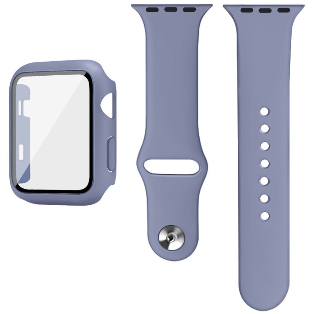 Apple Watch Series 1-3 38mm Silikone Cover med Rem og Hærdet Glas - Blå#serie_2