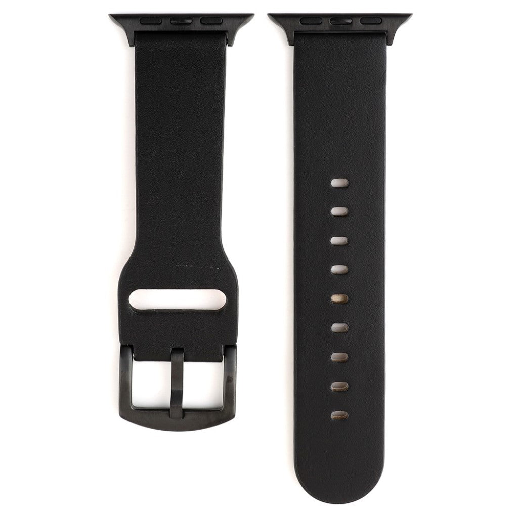 Rigtigt fed Apple Watch Series 4 40mm Ægte læder Rem - Sort#serie_2