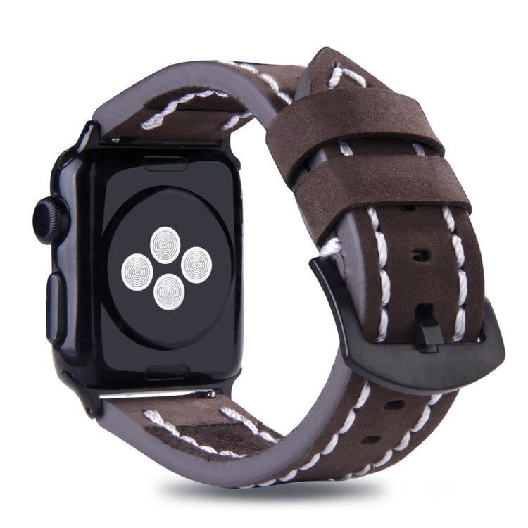 Vildt kønt Apple Watch Series 4 44mm Ægte læder Rem - Brun#serie_3