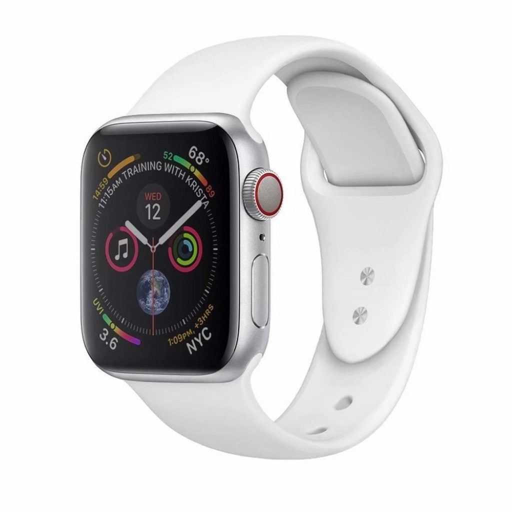 Rigtigt kønt Apple Watch Series 4 44mm Silikone Rem - Hvid#serie_2