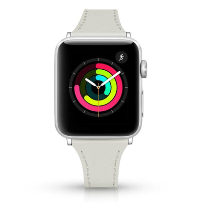 Rigtigt skøn Apple Watch Series 5 40mm Ægte læder Rem - Hvid#serie_1