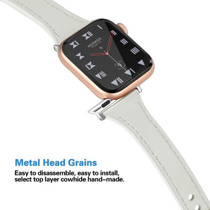 Rigtigt skøn Apple Watch Series 5 40mm Ægte læder Rem - Hvid#serie_1