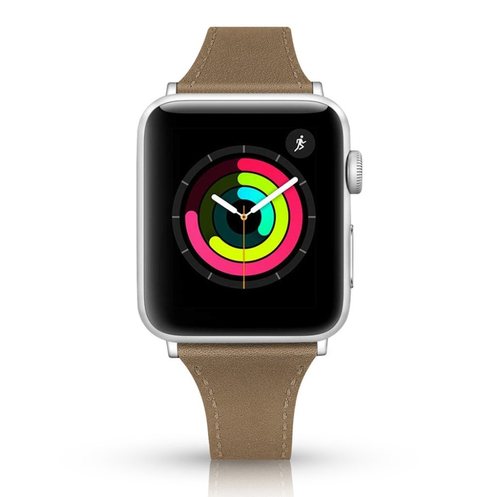 Rigtigt skøn Apple Watch Series 5 40mm Ægte læder Rem - Brun#serie_4