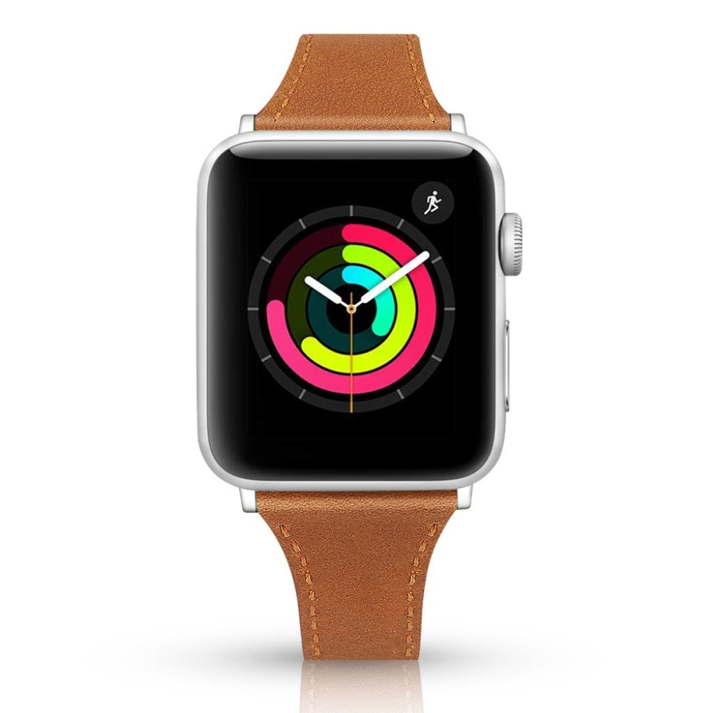 Rigtigt skøn Apple Watch Series 5 40mm Ægte læder Rem - Brun#serie_7