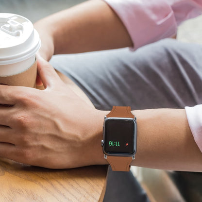 Rigtigt skøn Apple Watch Series 5 40mm Ægte læder Rem - Brun#serie_7