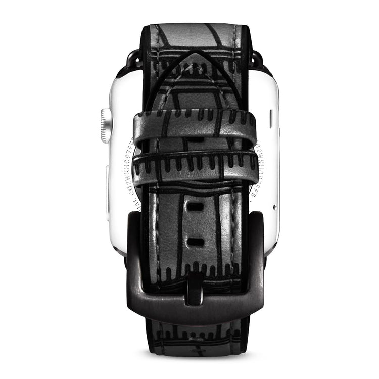 Elegant Apple Watch Series 5 40mm Ægte læder Rem - Sort#serie_1