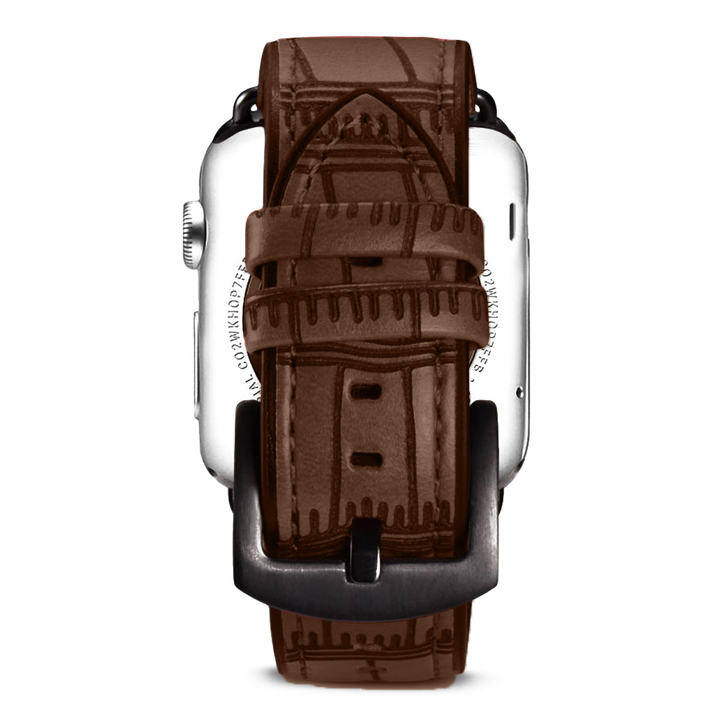 Elegant Apple Watch Series 5 40mm Ægte læder Rem - Brun#serie_2