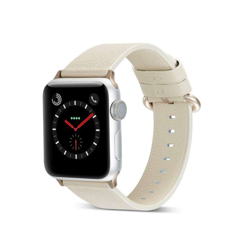 Helt vildt pænt Apple Watch Series 5 40mm Ægte læder Rem - Hvid#serie_2