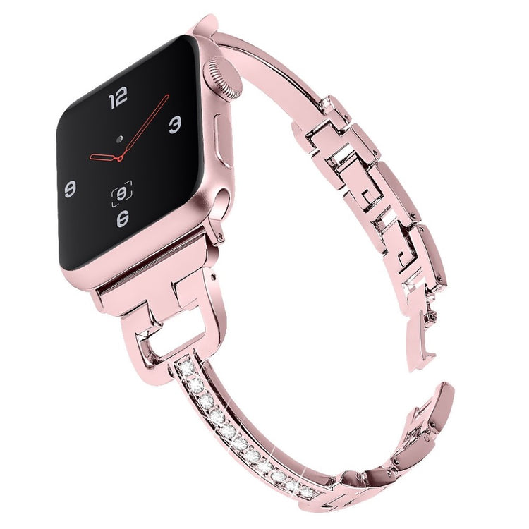  Apple Watch Series 5 44mm / Apple Watch 44mm Metal og Rhinsten Rem - Pink#serie_4