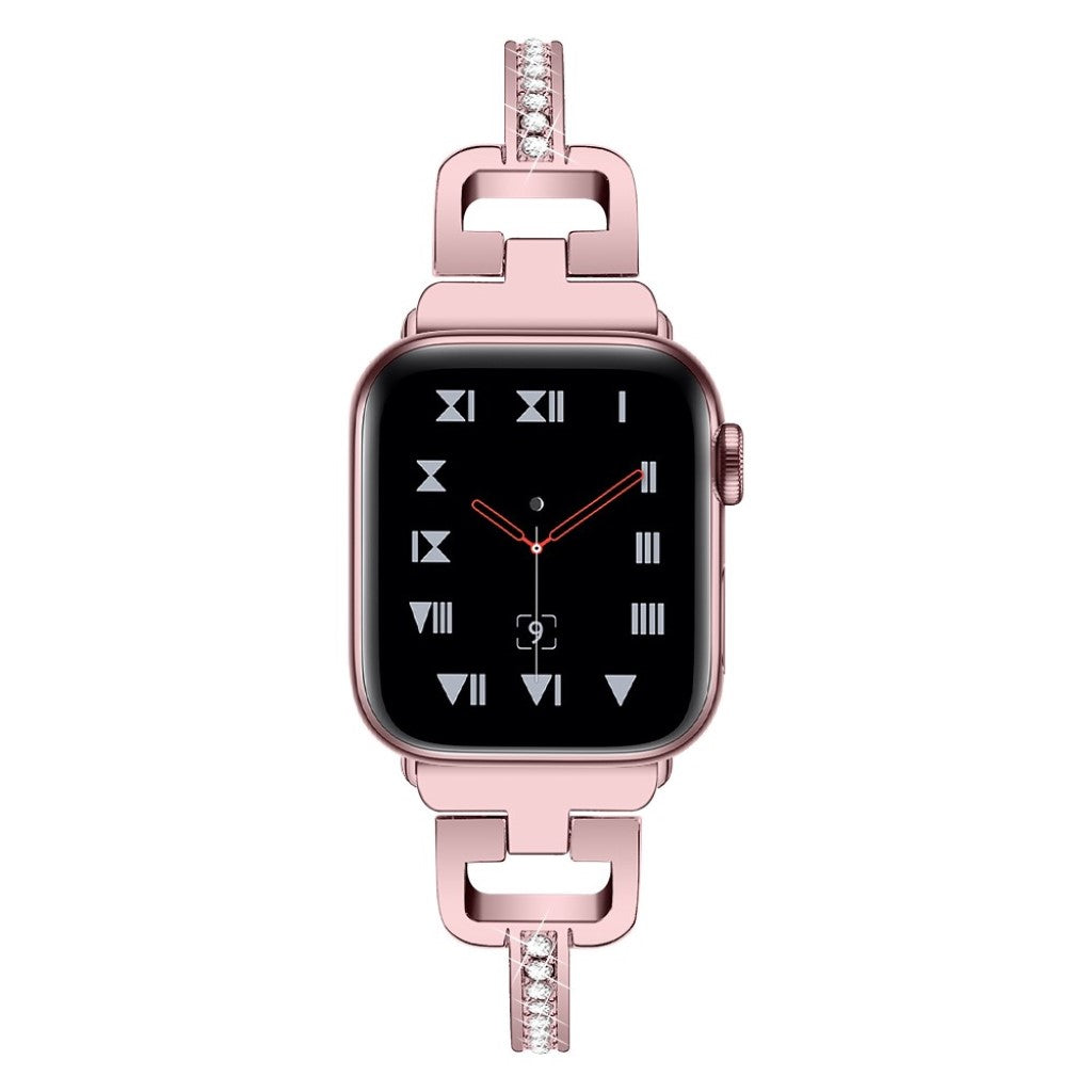  Apple Watch Series 5 44mm / Apple Watch 44mm Metal og Rhinsten Rem - Pink#serie_4