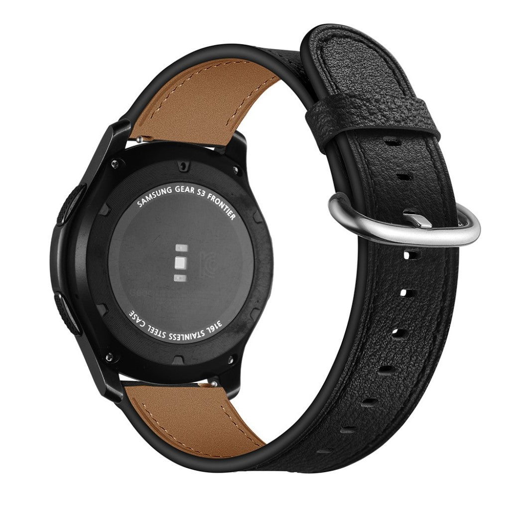  Samsung Gear S3 / Samsung Gear S3 Frontier Ægte læder Rem - Sort#serie_1