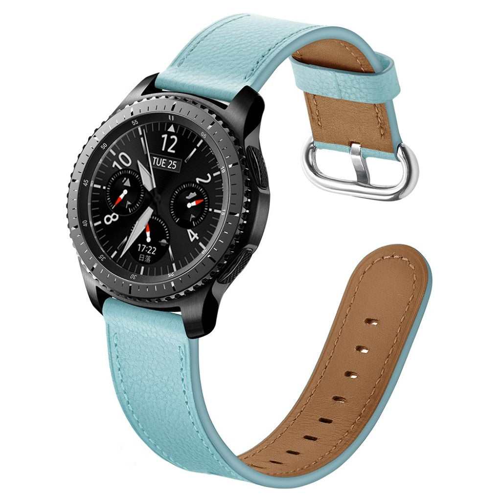  Samsung Gear S3 / Samsung Gear S3 Frontier Ægte læder Rem - Blå#serie_3