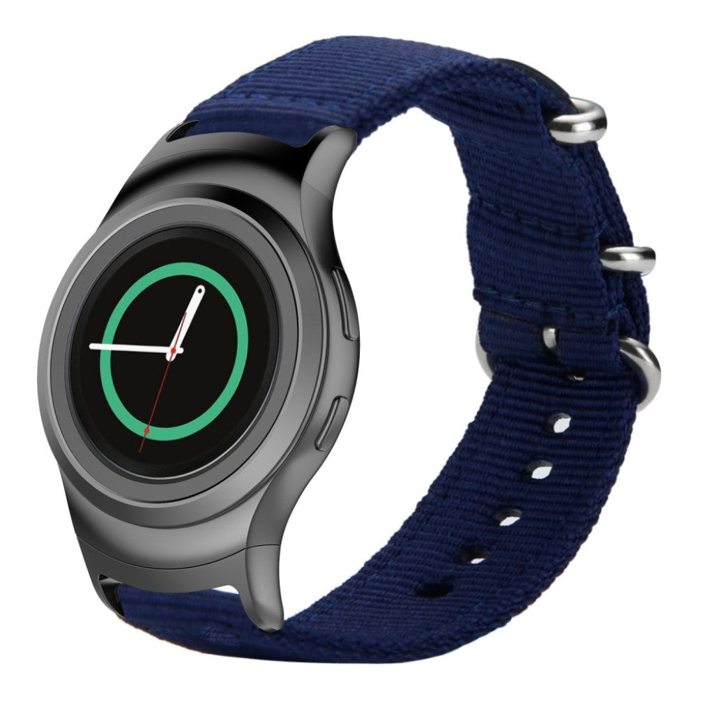 Super slidstærk Samsung Gear S2 Nylon Rem - Blå#serie_10