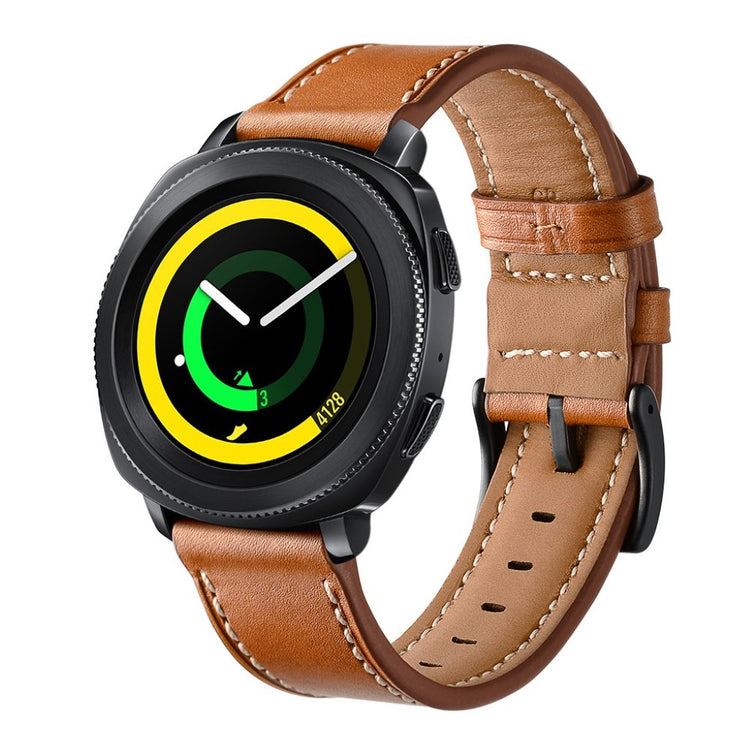 Helt vildt sejt Samsung Gear Sport Ægte læder Rem - Brun#serie_1