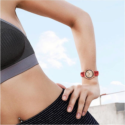 Rigtigt smuk Samsung Galaxy Watch (42mm) Ægte læder Rem - Rød#serie_3