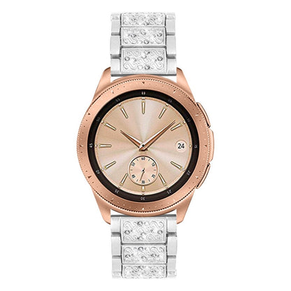 Fint Samsung Galaxy Watch (42mm) Metal og Rhinsten Rem - Sølv#serie_2