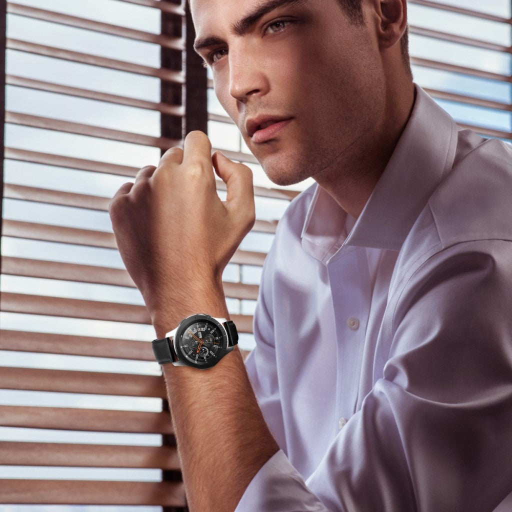 Rigtigt elegant Samsung Galaxy Watch (42mm) Ægte læder Rem - Sort#serie_1