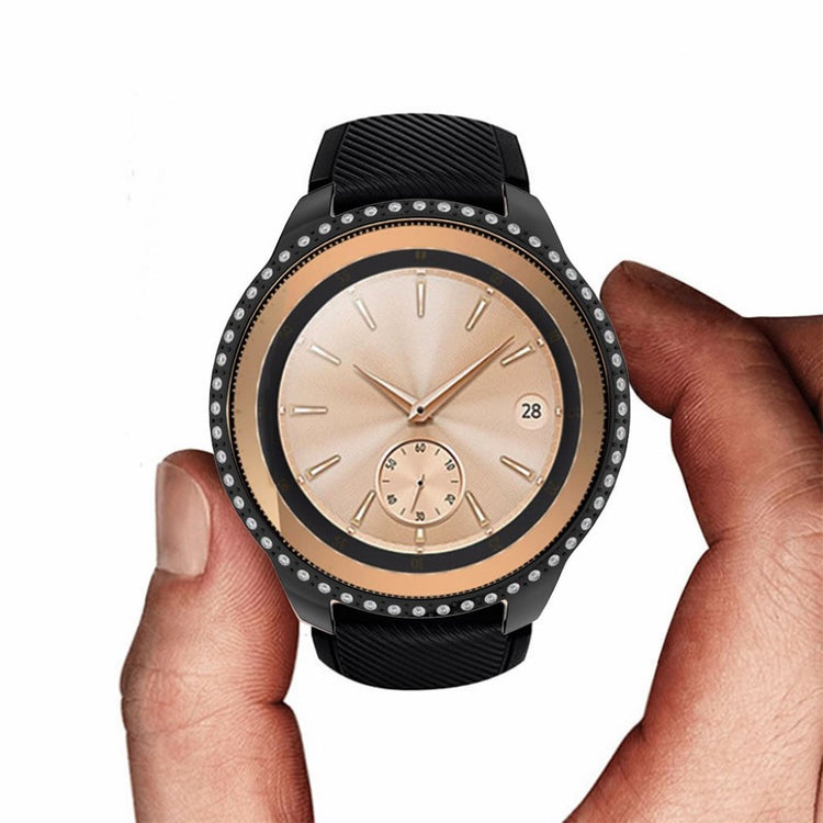 Samsung Galaxy Watch (42mm)  Rhinsten og Silikone Bumper  - Sort#serie_1