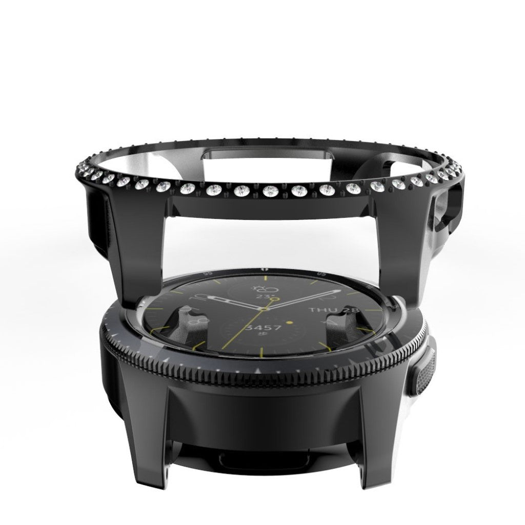 Samsung Galaxy Watch (42mm)  Rhinsten og Silikone Bumper  - Sort#serie_1