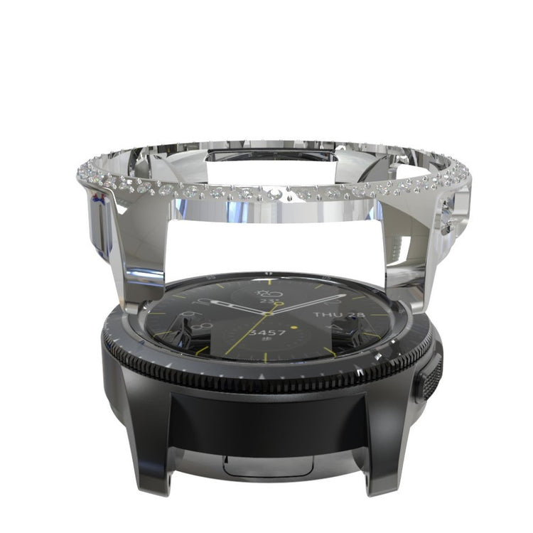 Samsung Galaxy Watch (42mm)  Rhinsten og Silikone Bumper  - Sølv#serie_2