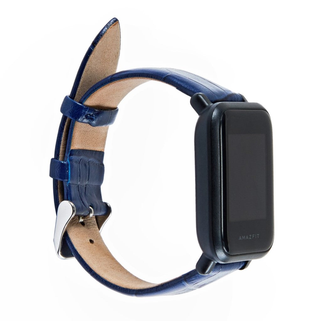 Super fint Samsung Galaxy Watch Active Ægte læder Rem - Blå#serie_3