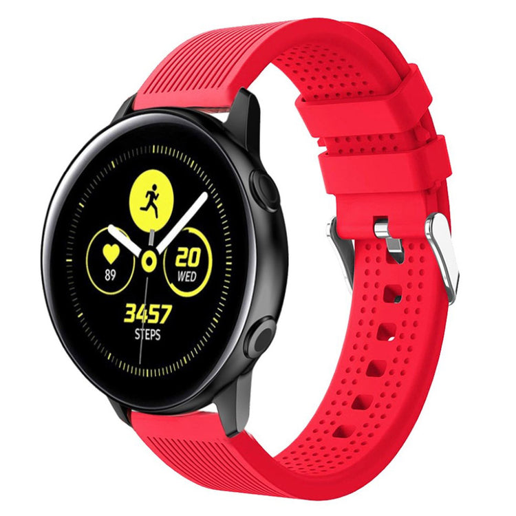 Rigtigt fed Samsung Galaxy Watch Active Silikone Rem - Rød#serie_12