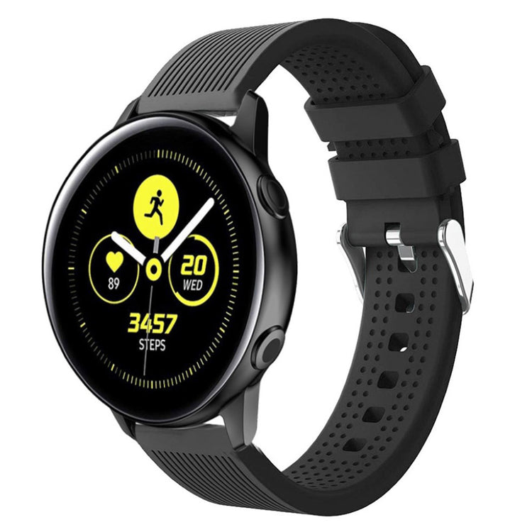 Rigtigt fed Samsung Galaxy Watch Active Silikone Rem - Sort#serie_3