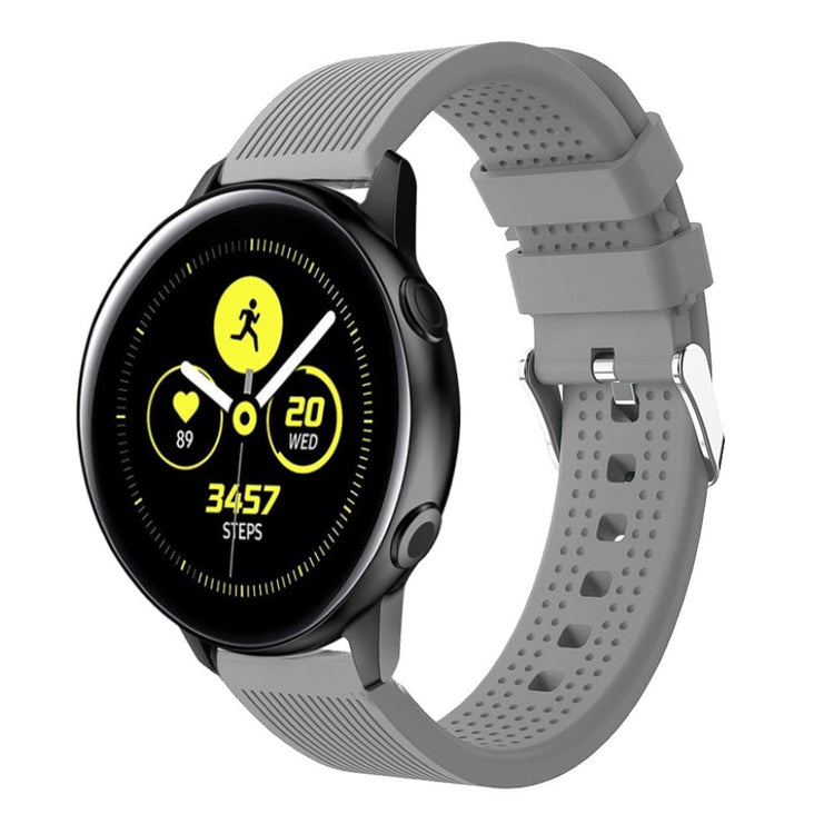 Rigtigt fed Samsung Galaxy Watch Active Silikone Rem - Sølv#serie_5