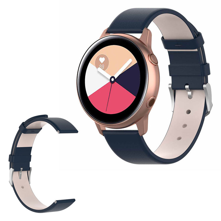 Super flot Samsung Galaxy Watch Active Kunstlæder Rem - Blå#serie_4