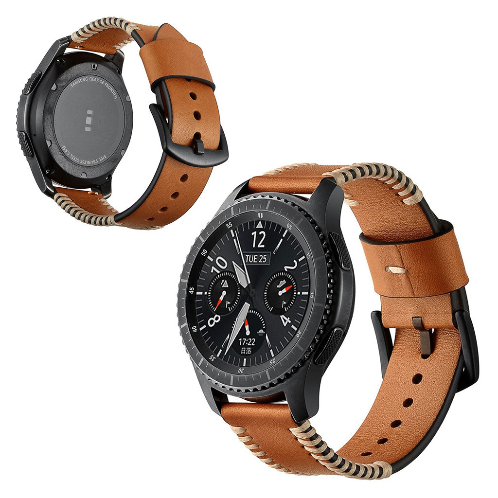 Meget godt Samsung Gear S3 Frontier Ægte læder Rem - Brun#serie_2