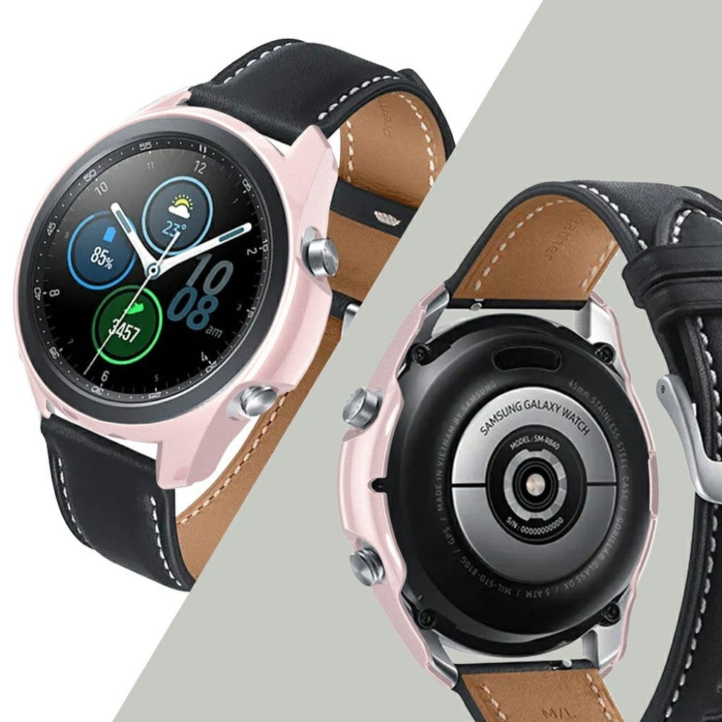 Samsung Galaxy Watch 3 (45mm) Holdbar Silikone Bumper  - Pink#serie_4
