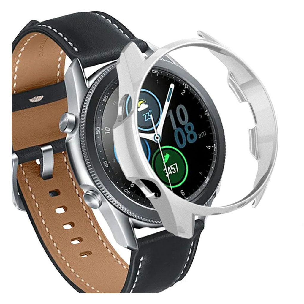 Samsung Galaxy Watch 3 (45mm) Holdbar Silikone Bumper  - Sølv#serie_5