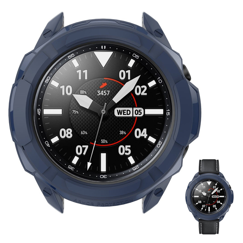 Samsung Galaxy Watch 3 (45mm) Beskyttende Silikone Bumper  - Blå#serie_4