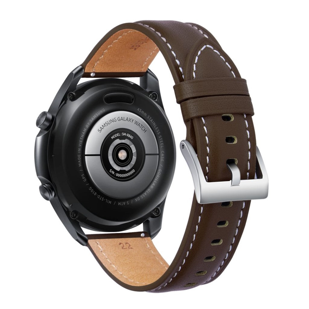 Rigtigt skøn Samsung Galaxy Watch 3 (41mm) Ægte læder Rem - Brun#serie_2
