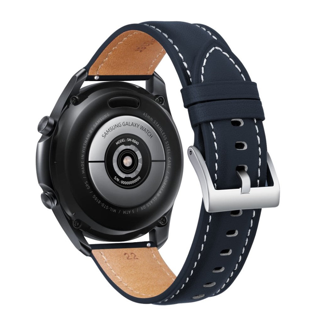 Rigtigt skøn Samsung Galaxy Watch 3 (41mm) Ægte læder Rem - Blå#serie_3