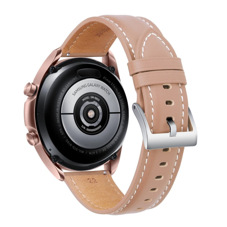 Rigtigt skøn Samsung Galaxy Watch 3 (41mm) Ægte læder Rem - Brun#serie_6