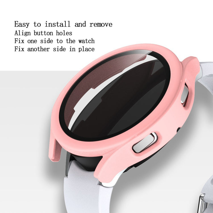 Godt Samsung Galaxy Watch 4 (40mm) Cover med Skærmbeskytter i Plastik og Hærdet Glas - Pink#serie_2