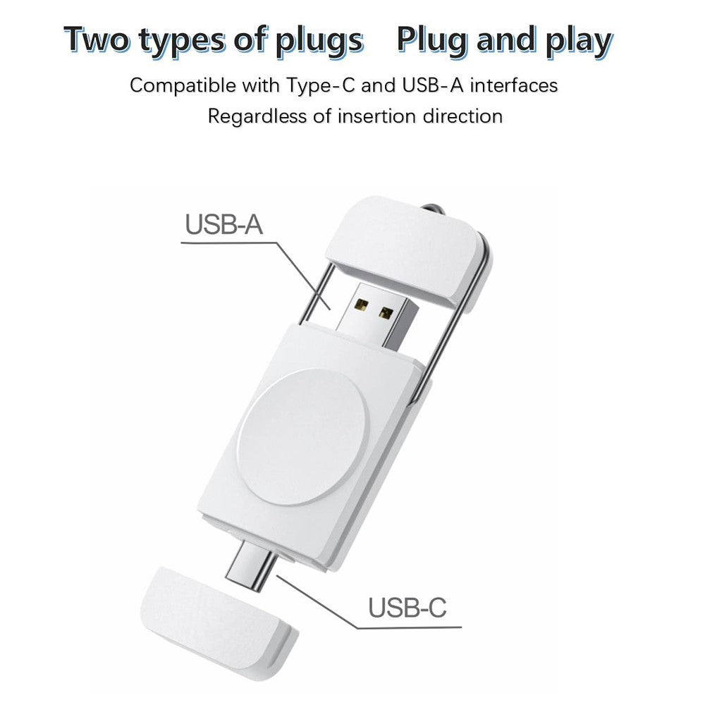 Plastik Universal Samsung Trådløs Magnetisk  USB Type-C Ladestation - Hvid#serie_421