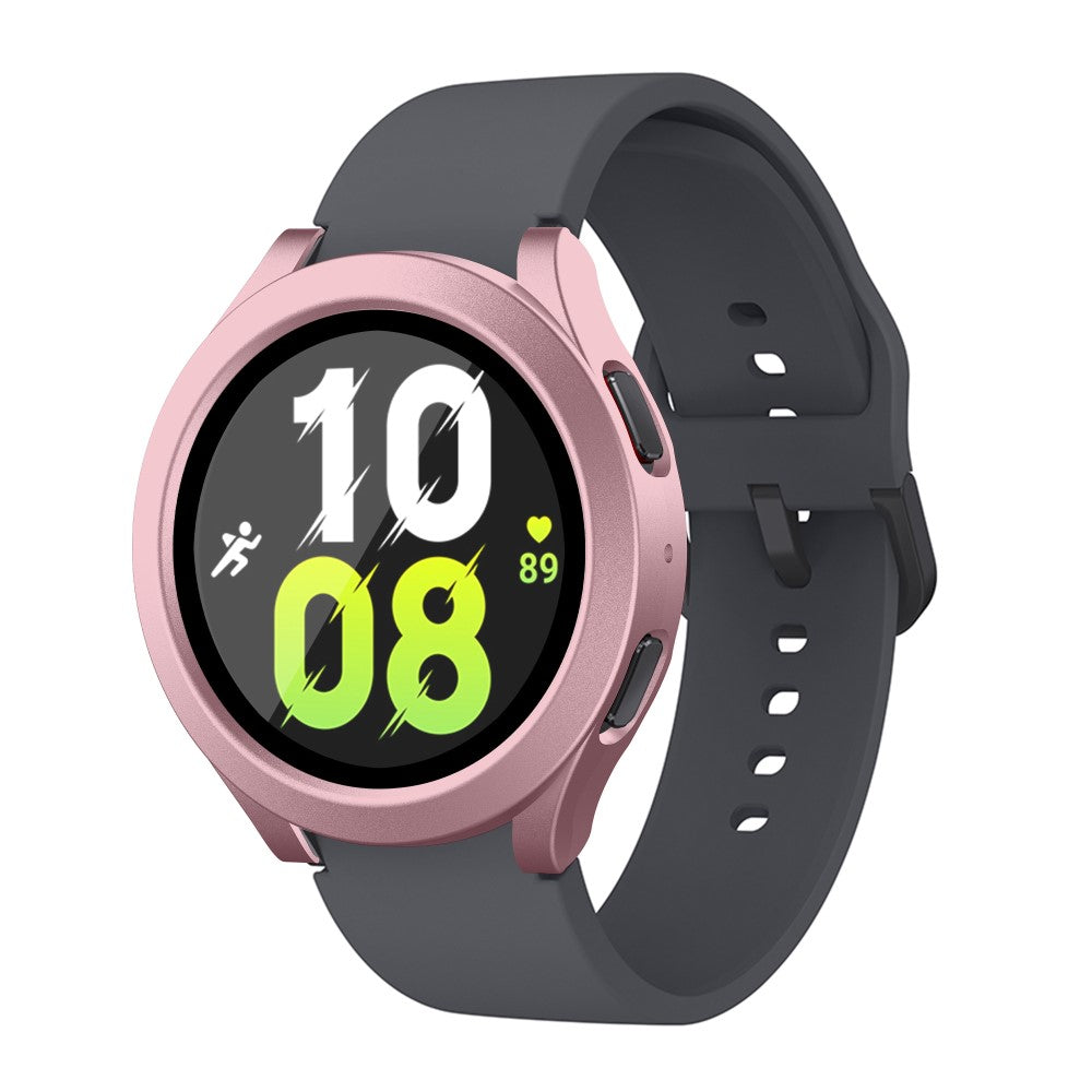 Meget Fint Samsung Galaxy Watch 5 (40mm) / Samsung Galaxy Watch 4 (40mm) Cover med Skærmbeskytter i Plastik og Hærdet Glas - Pink#serie_12