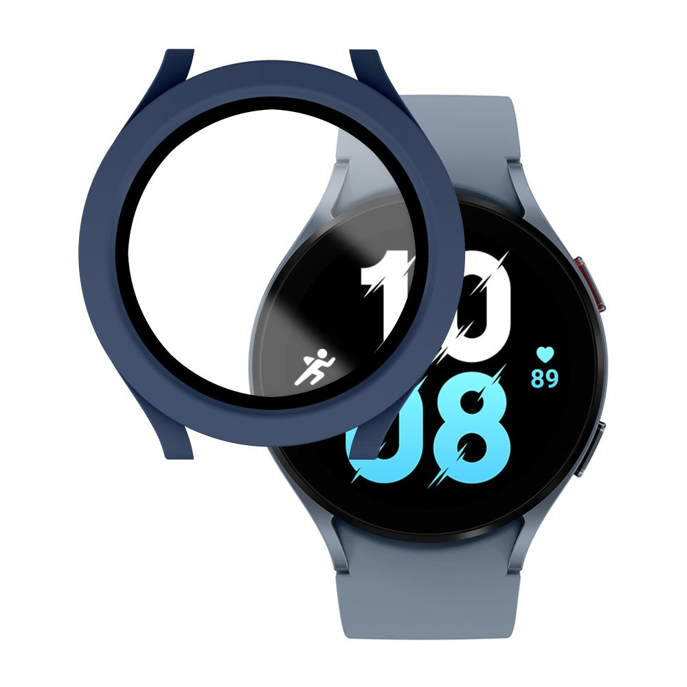 Meget Fint Samsung Galaxy Watch 5 (40mm) / Samsung Galaxy Watch 4 (40mm) Cover med Skærmbeskytter i Plastik og Hærdet Glas - Blå#serie_6