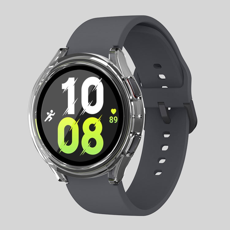 Meget Fint Samsung Galaxy Watch 5 (40mm) / Samsung Galaxy Watch 4 (40mm) Cover med Skærmbeskytter i Plastik og Hærdet Glas - Gennemsigtig#serie_8