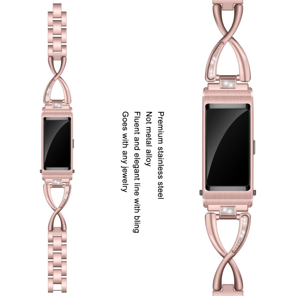 Mega komfortabel Huawei TalkBand B5 Metal og Rhinsten Rem - Pink#serie_3
