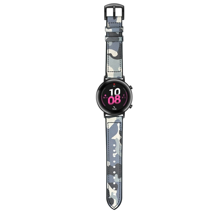Glimrende Huawei Watch GT 2 42mm Ægte læder Rem - Blå#serie_8