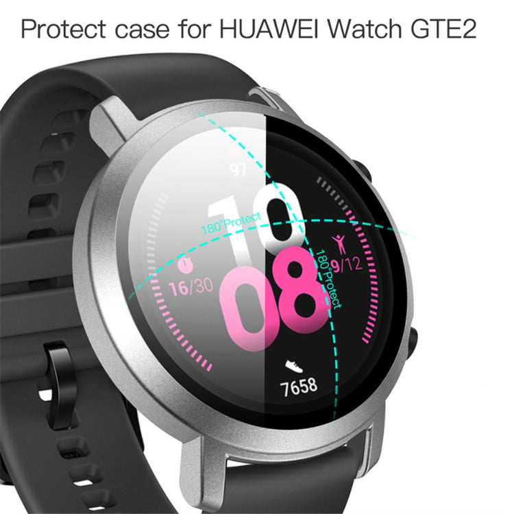 Meget Flot Huawei Watch GT 2 42mm Cover med Skærmbeskytter i Plastik og Hærdet Glas - Sølv#serie_9