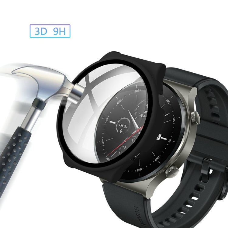 Rigtigt Fed Huawei Watch GT 2 Pro Cover med Skærmbeskytter i Plastik og Hærdet Glas - Sort#serie_1