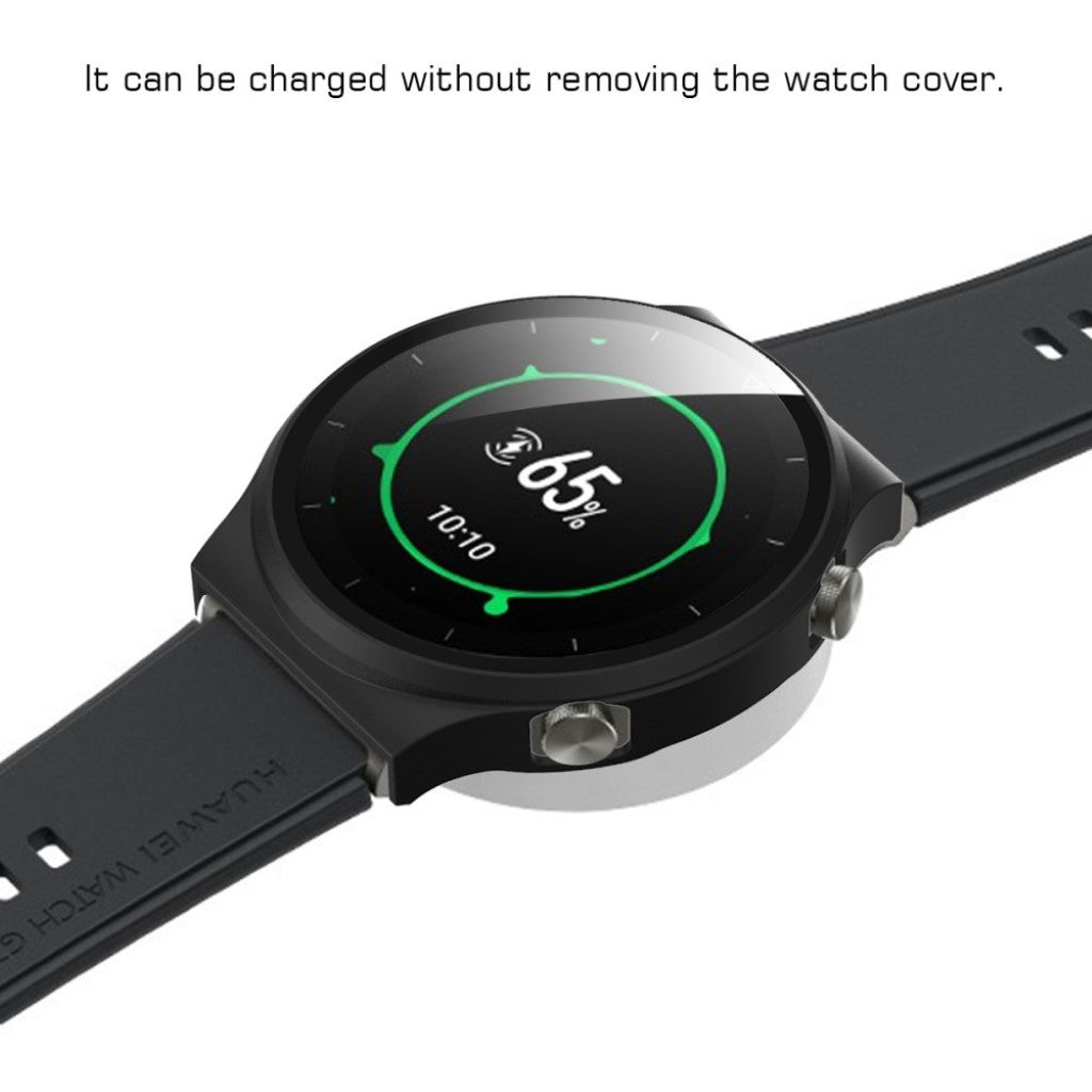 Meget Flot Huawei Watch GT 2 Pro Cover med Skærmbeskytter i Plastik og Hærdet Glas - Sort#serie_3