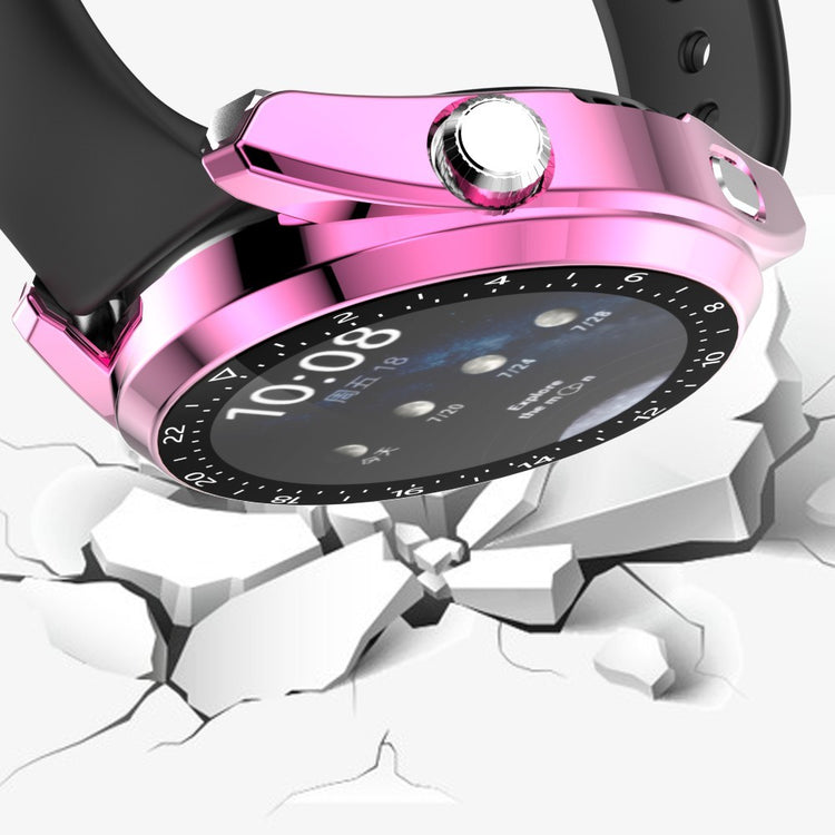 Meget Fint Huawei Watch 3 Pro Cover med Skærmbeskytter i Plastik og Hærdet Glas - Pink#serie_4